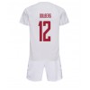 Baby Fußballbekleidung Dänemark Kasper Dolberg #12 Auswärtstrikot WM 2022 Kurzarm (+ kurze hosen)